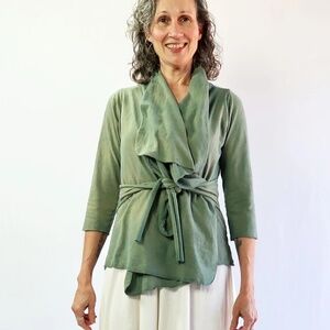 Gaia Conceptions Organic Cotton Cocoon Belted Jacket / S